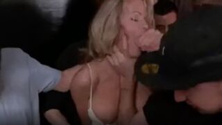 Hot blonde cougar immersed in a thrilling BDSM gangbang with mature bondage tube